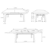 Gartenmöbel Set Ontario 1, 6x Hochlehner Gartenstühle, ausziehbarer Tisch